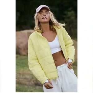 NWT Free People Pippa Puffer Packable Jacket Lemon Yellow XS